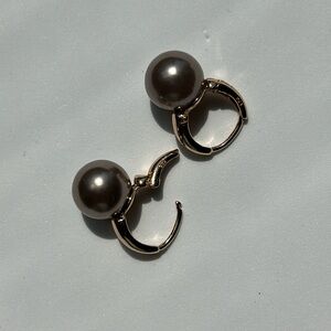 Big #Pearl Drop #Earrings Chic Gray Tarnish Nickel and Lead Free #Accessories